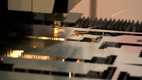 cnc laser cutting of metal, modern industrial technology.