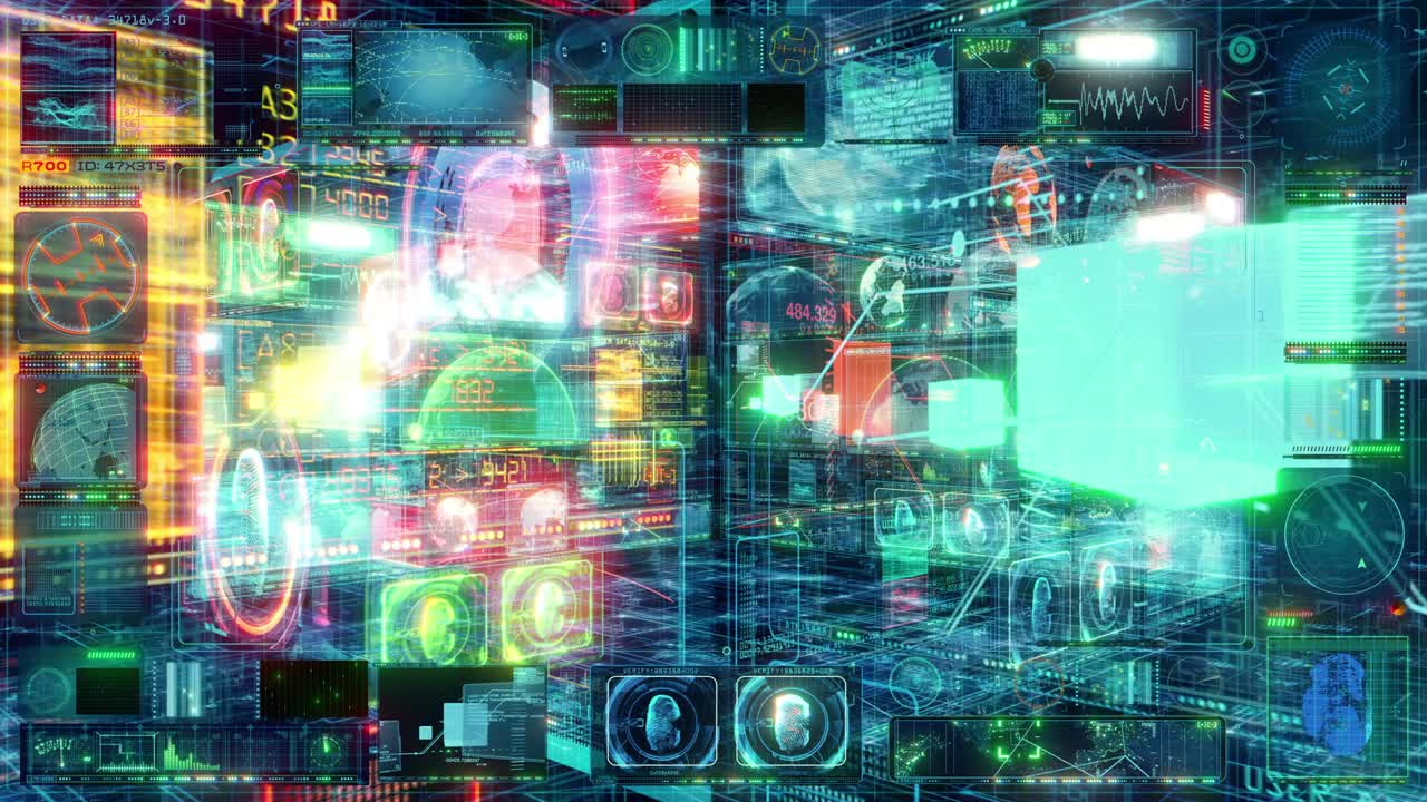 tecnologia interfaccia computer hud data digitale gui schermo - loop