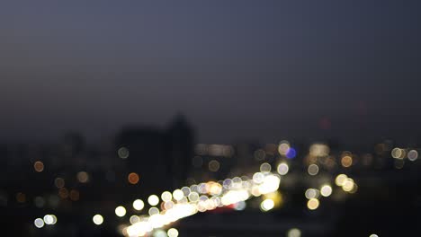 abstract city blurred lights blinking after sunset