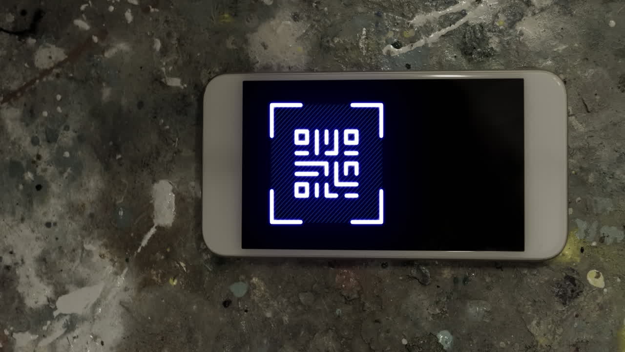 QR code scanner on screen of smartphone