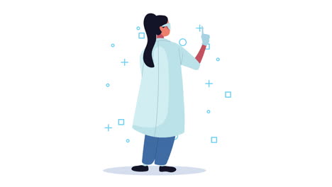 laboratory female worker character animated