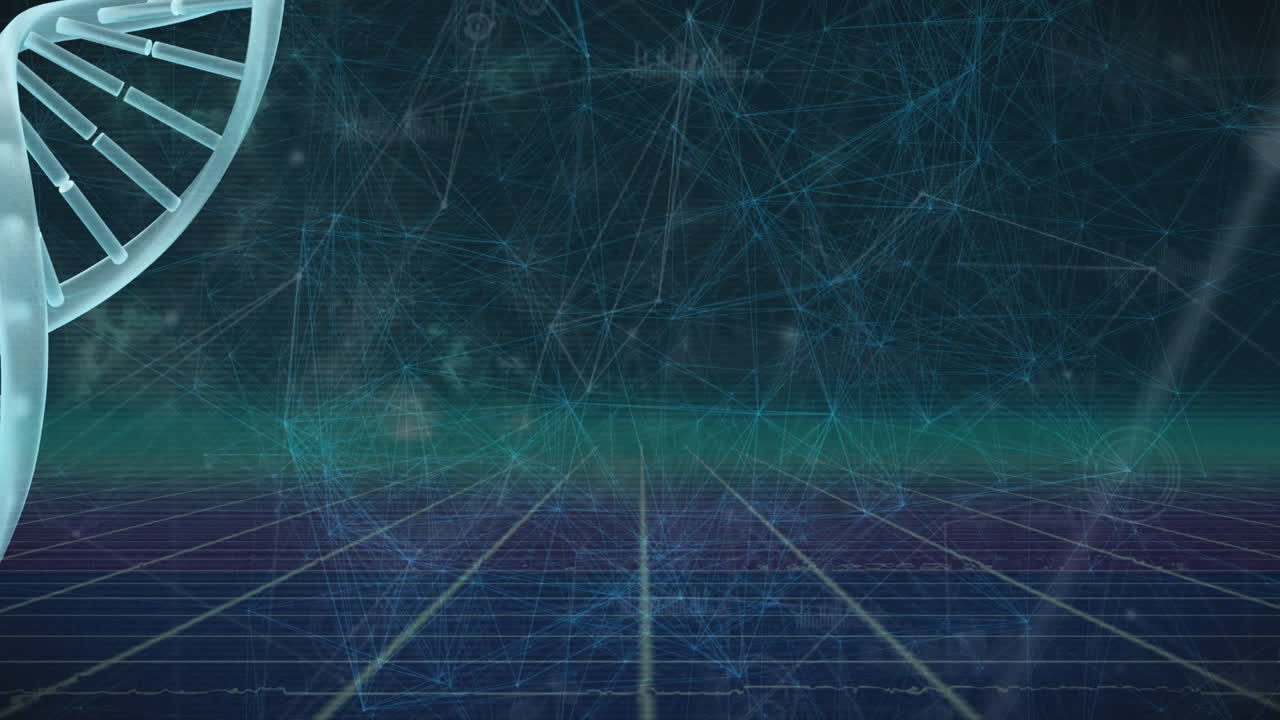 dna 가닥에 대한 데이터 처리의 애니메이션