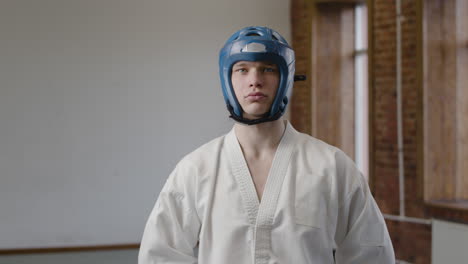 young athlete in a dojo