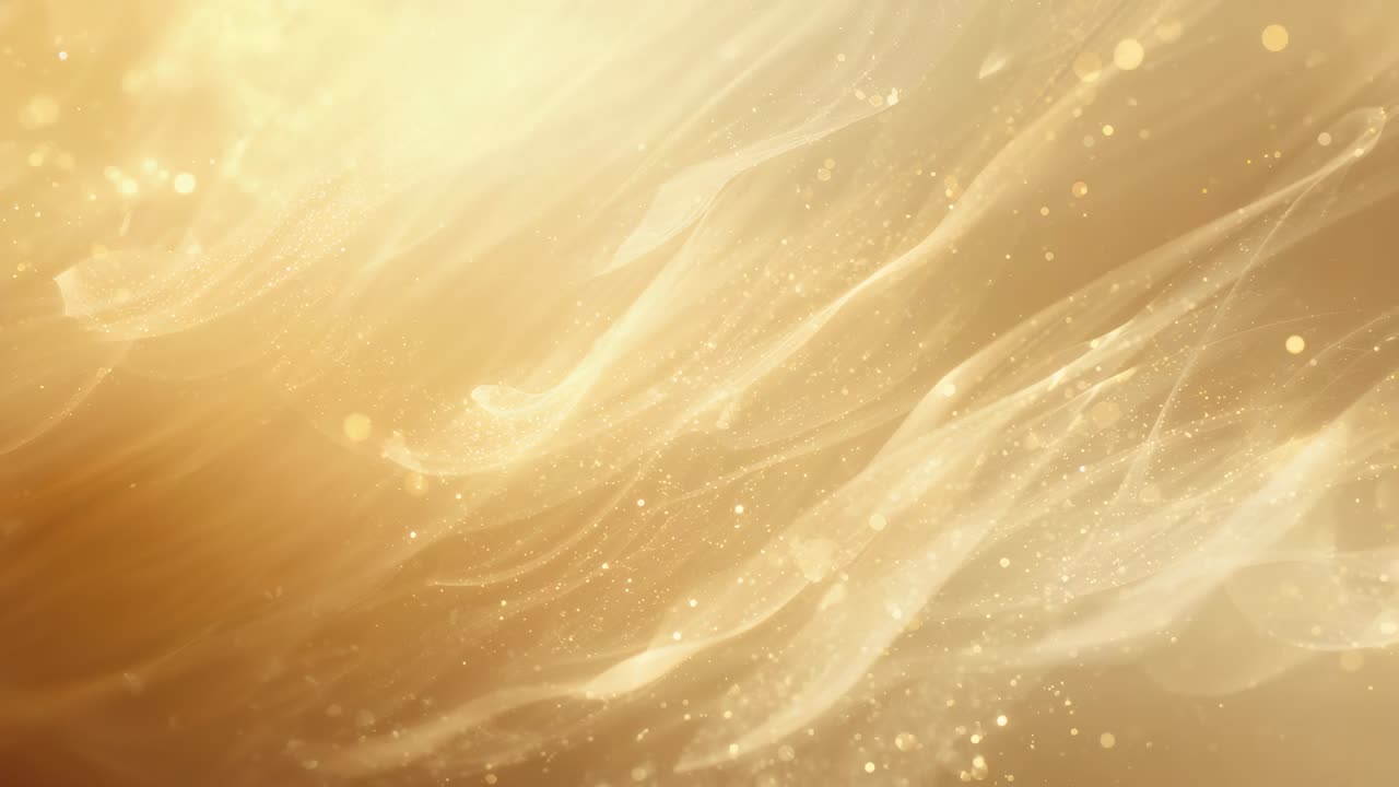 Brightening upper-left glow, golden ribbons and particles flowing in ...