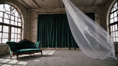 empty, vintage room in an old building