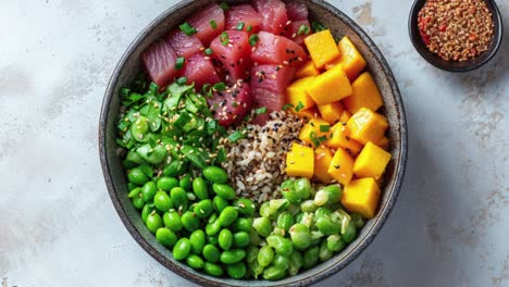 heerlijke mango tonijn poke schaal