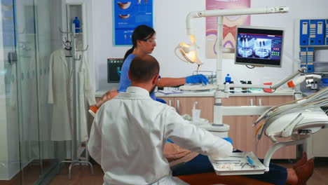 elderly woman during the medical dental examination