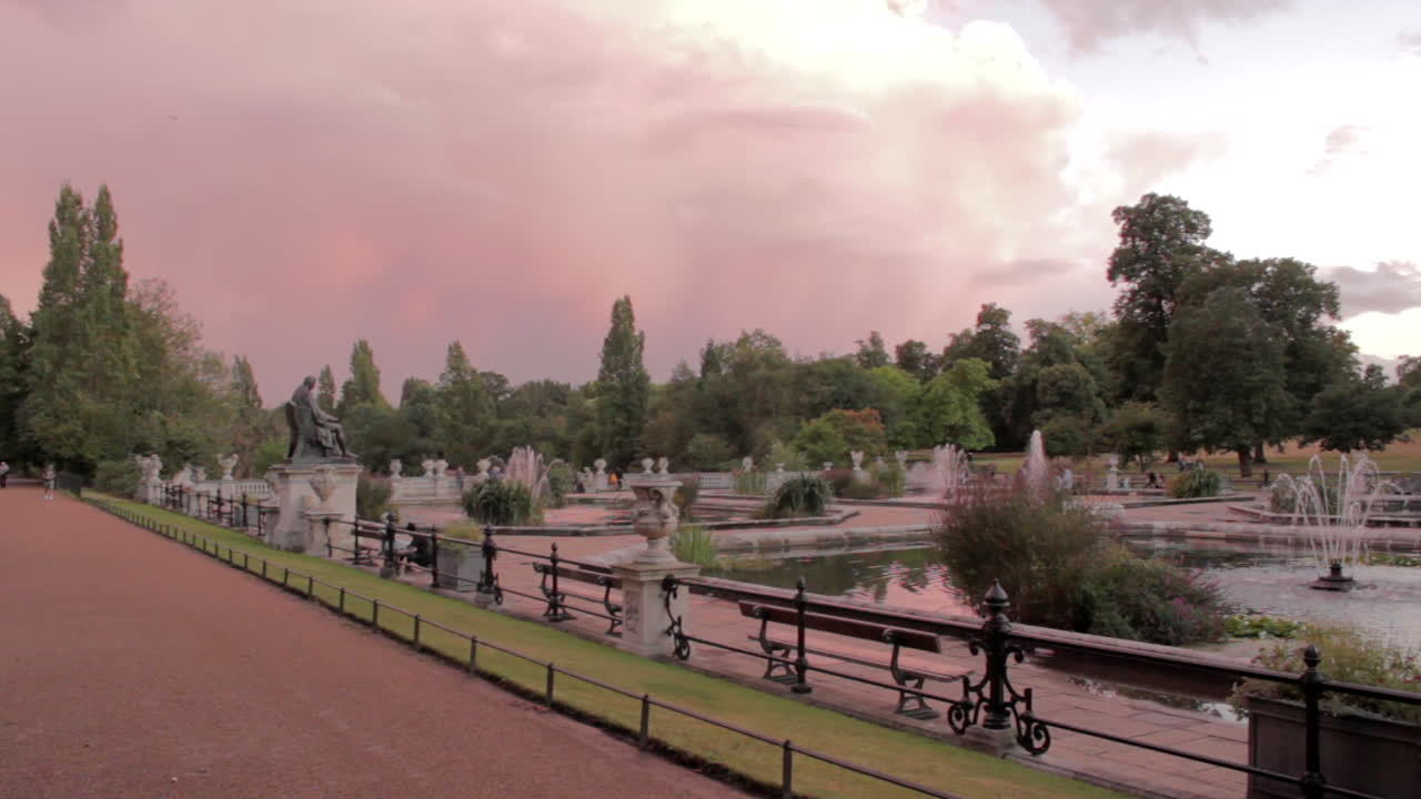 Wide Garden in London Magic hour