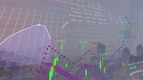 Animation-of-financial-data-processing-over-cityscape