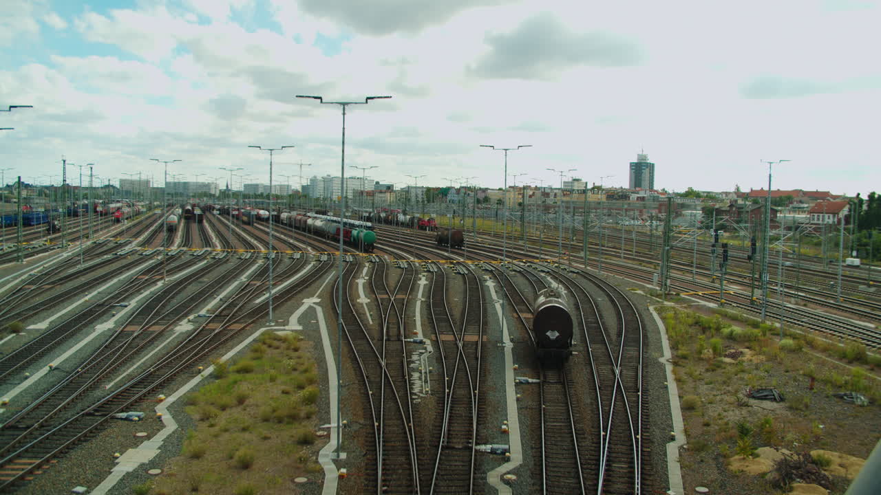 Tank Cars or Wagons rolling down the shunting hump into designated tracks
