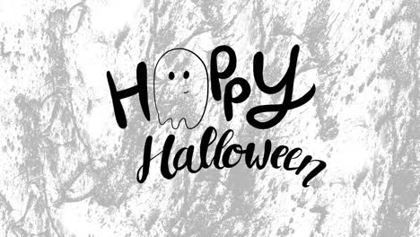 Digital-animation-of-happy-halloween-text-with-ghost-icon-against-grunge-texture-on-grey-background