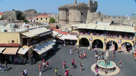 an overview of the european town square at rhodes greece 1