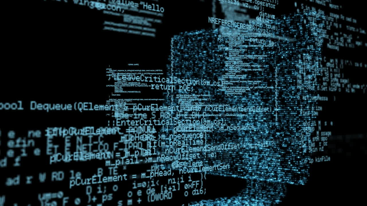 animación del procesamiento de datos a través de computadoras digitales