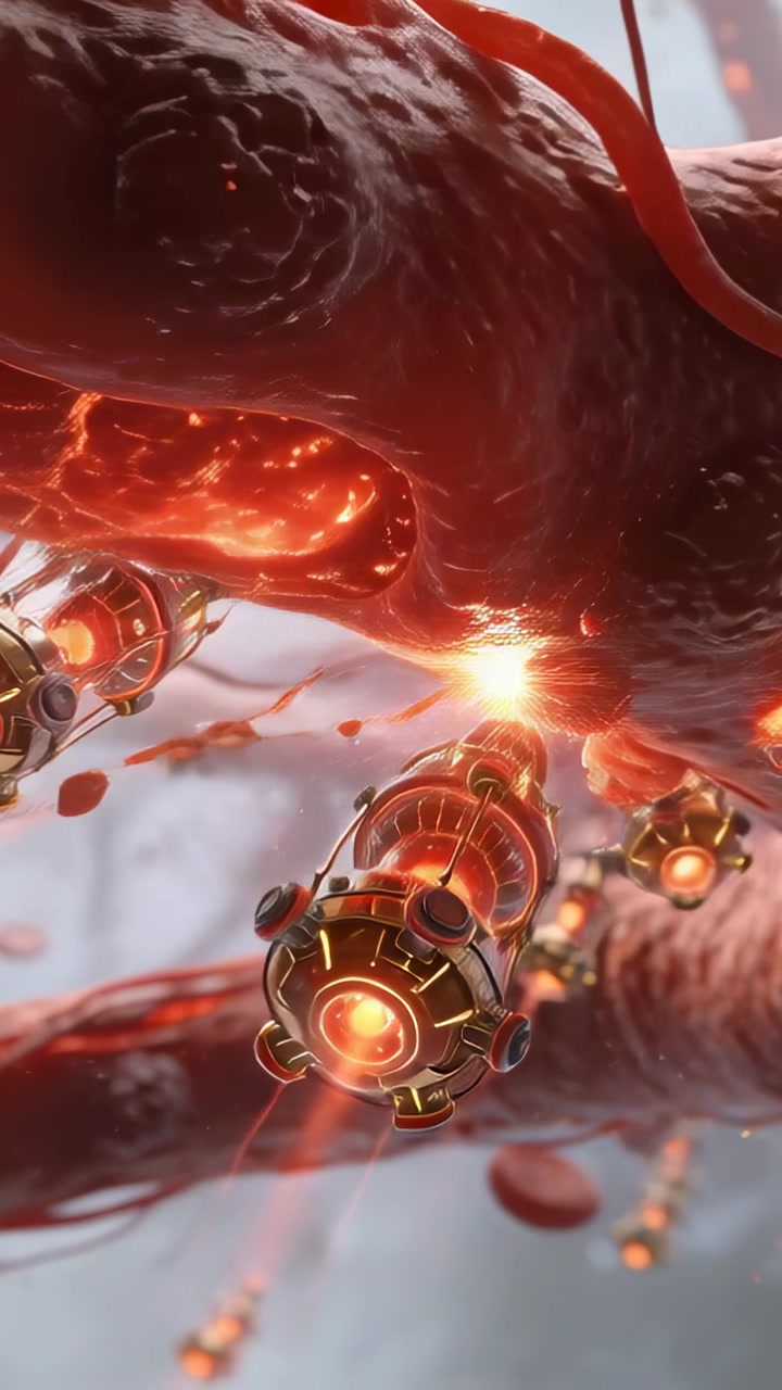 Futuristic Nanobots Attacking Disease Cells in the Bloodstream
