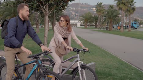 couple talking in a park