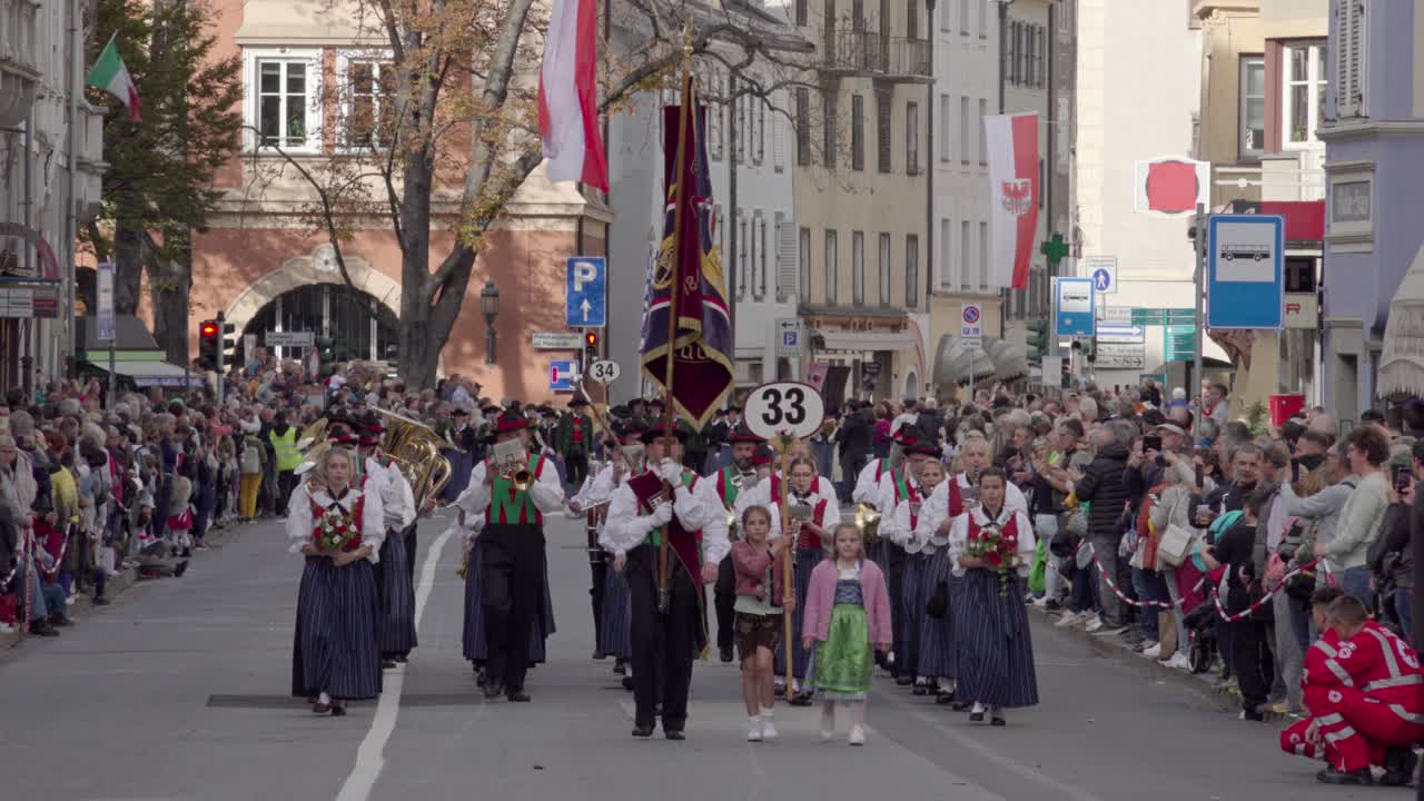 Brass band Laas at the annual Grape Festival, Meran - Merano, South Tyrol, Italy