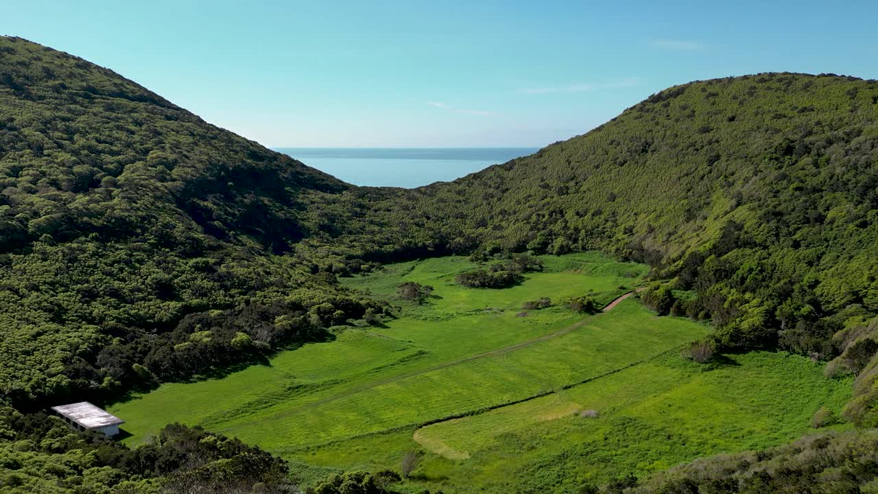 Aerial of Monte Brasil Caldera, Terceira, Azores