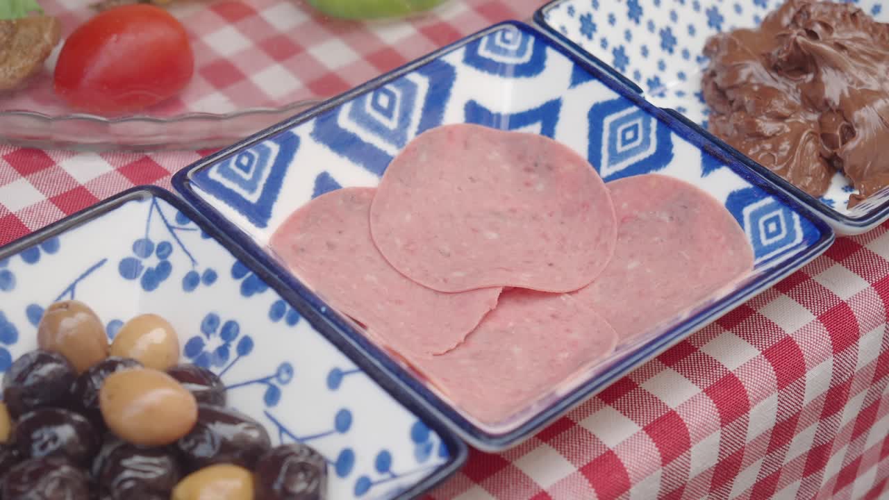 primer plano de un delicioso desayuno turco