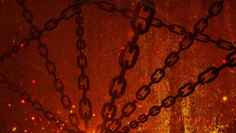 rusty chain with spark ember particle background loop animation