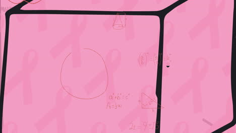 animation of mathematical equations on pink background