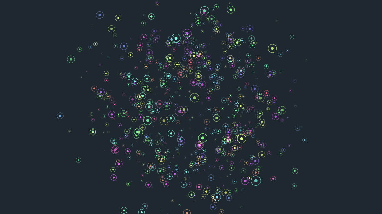 Vibrant dot circle against black background colorful pattern