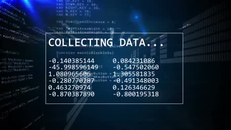 animation of data processing and data collecting on screen