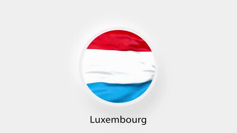 luxembourg circular flag loop. animated national flag of luxembourg. realistic luxembourg flag waving. 4k video