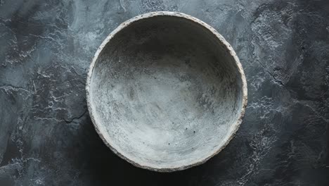 grey bowl on a dark grey background