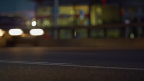 cars driving city highway at evening time closeup. speedy vehicles rushing road.