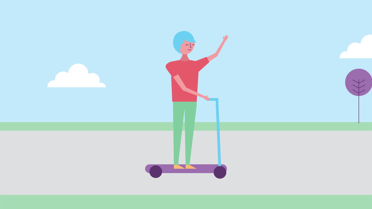 giovane uomo in personaggio skateboard