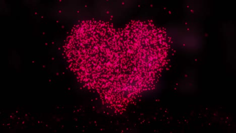 animación de la red de plexo desde el símbolo del corazón en un fondo colorido con el flujo de partículas de plexos. bucle sin costuras
