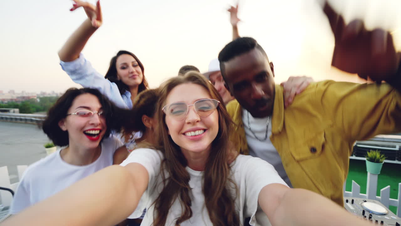 Friends Having a Rooftop Party