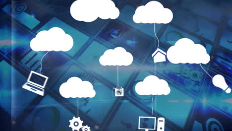 animación de los iconos de la nube sobre los videos