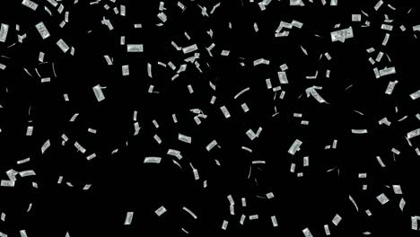a lot of hundred-dollar bills endlessly fall down.