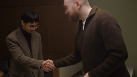 business handshake and professional meetings