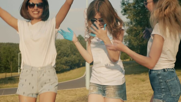 Happy Friends Celebrating Outdoors