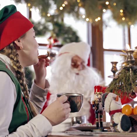 elf eating cookies