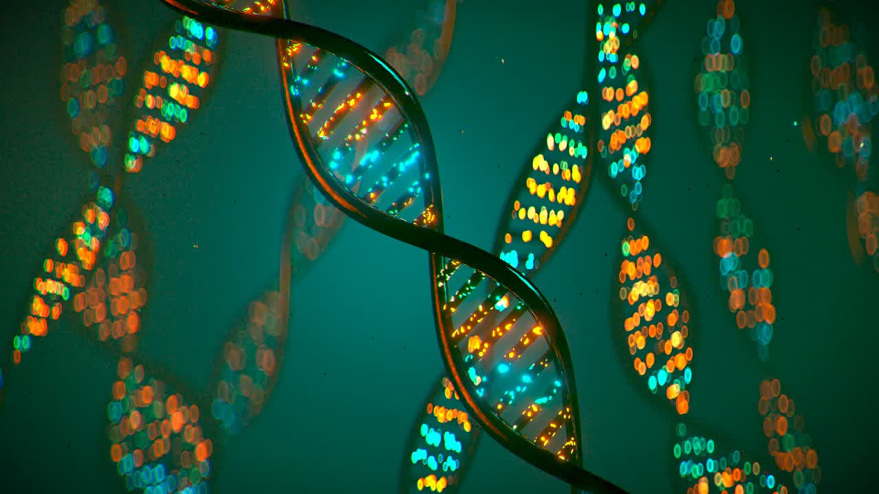 dna 구조의 원활한 루프 3d 렌더링 애니메이션