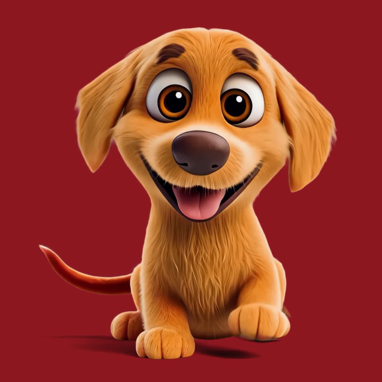Adorable cartoon puppy illustration animation isolated asset, transparent 4K video, alpha channel