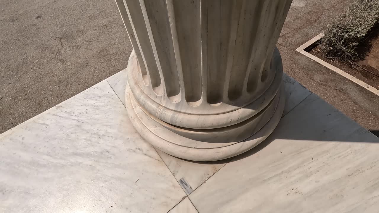 Shot of details on an ancient Greek pillar.