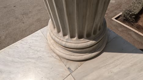 shot of details on an ancient greek pillar.