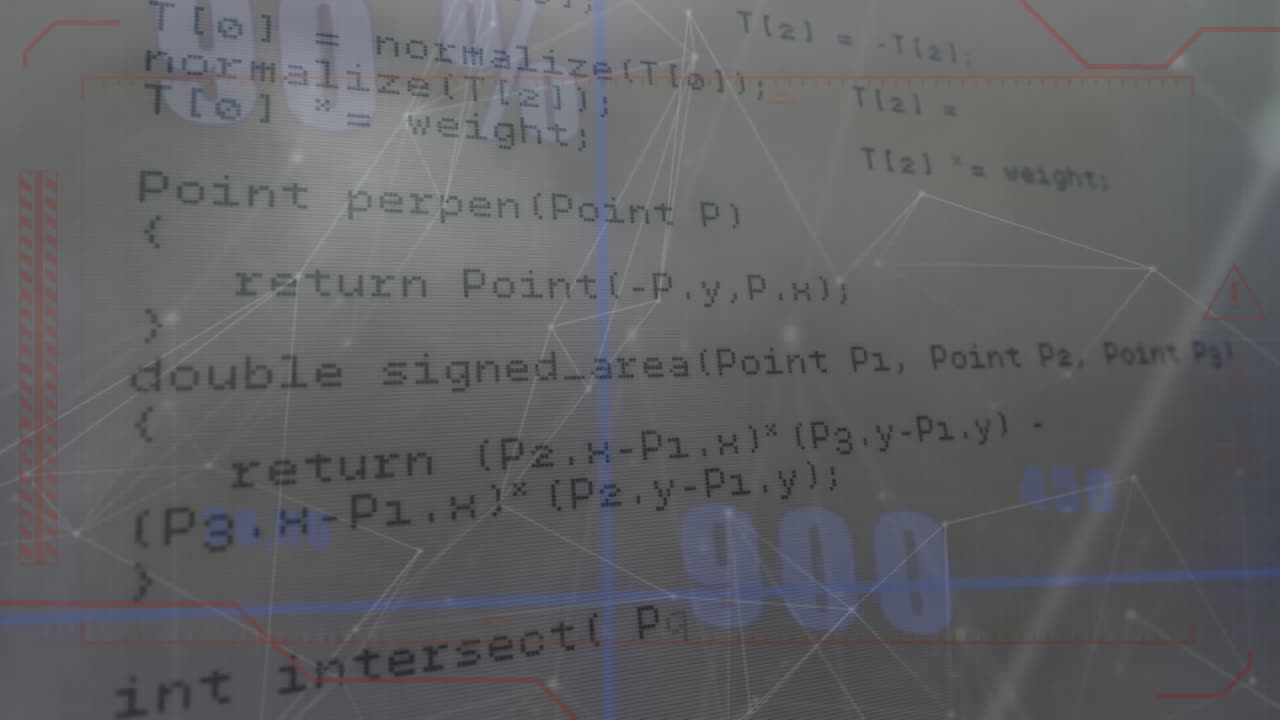 그리드에 있는 숫자에 대한 데이터 처리의 애니메이션