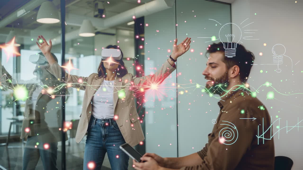 Business Professionals Exploring Virtual Reality and Innovation