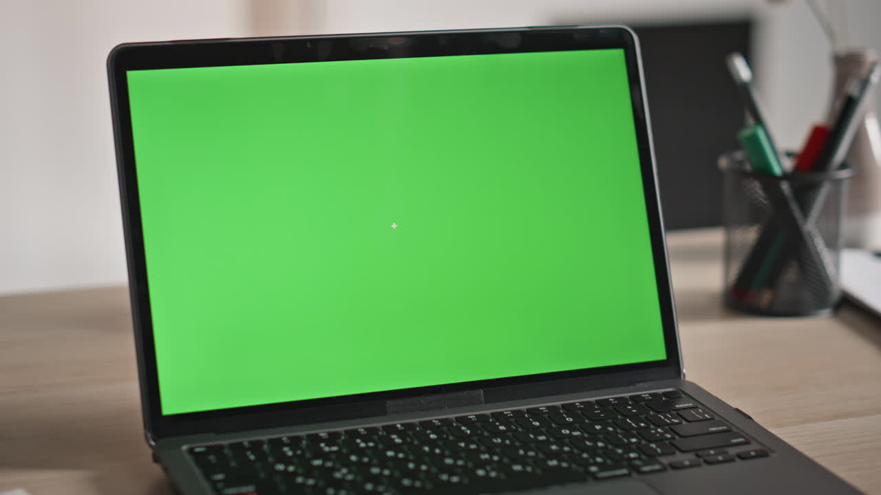 Hands tapping mockup laptop touchpad browsing online application office closeup