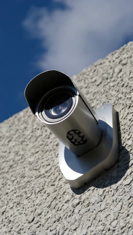 outdoor security camera on a wall