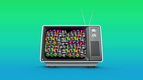 old television with colorful static