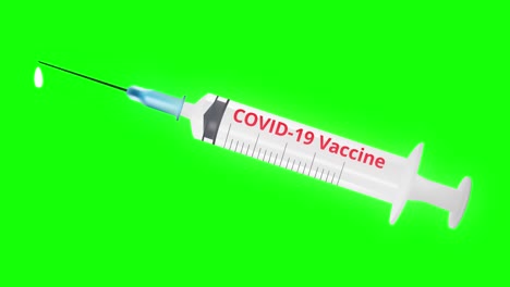 covid-19 injection needle green screen