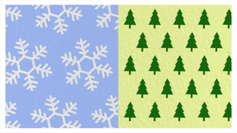 Snowflakes-and-Christmas-green-trees-pattern