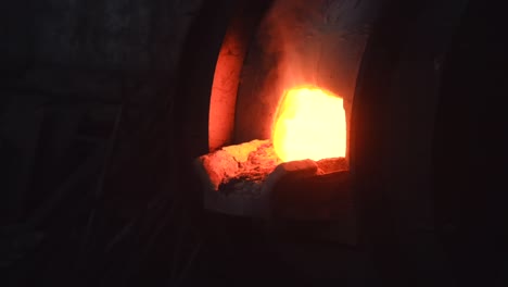 molten metal in a forge