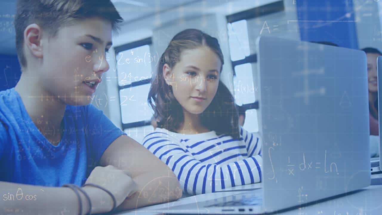 Animation of mathematical formulas over students using computers